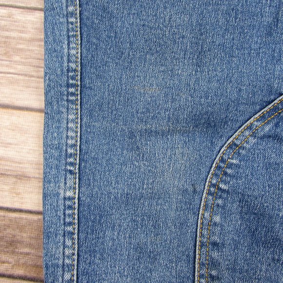 Hac Tac Jodhpurs Blue Denim Raw Hem High Rise 10 - Picture 7 of 10